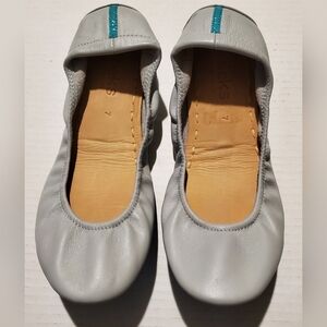 Tieks Womens Leather Slip On Flats Shoes Grey Size 7